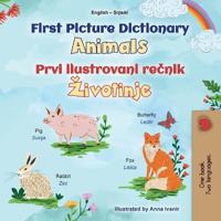 Bokomslag för "First Picture Dictionary - Animals (English Serbian Bilingual Children's Book - Latin Alphabet)"