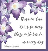 Religious quote in loving memory, condolence book to sign