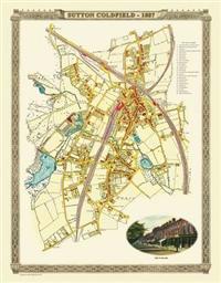Sutton Coldfield 1887 - Old Map Supplied Rolled in a Clear Two Part Screw Presentation Tube - Print Size 45cm x 32cm