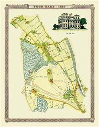 Four Oaks 1887 - Old Map Supplied Rolled in a Clear Two Part Screw Presentation Tube - Print size 45cm x 32cm
