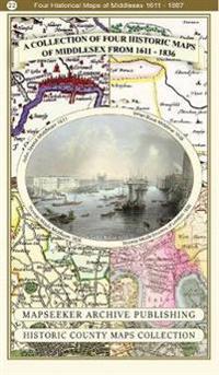 Middlesex 1611 â?? 1836 â?? Fold Up Map that features a collection of Four Historic Maps, John Speedâ??s County Map 1611, Johan Blaeuâ??s County Map of 1648, Thomas Moules County Map of 1836 and a Map of the Environs of London 1836.