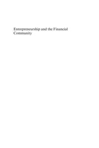 Entrepreneurship and the Financial Community