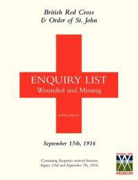 British Red Cross and Order of St John Enquiry List for Wounded and Missing