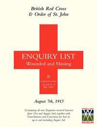 British Red Cross and Order of St John Enquiry List for Wounded and Missing