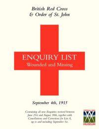 British Red Cross and Order of St John Enquiry List for Wounded and Missing
