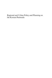 Regional and Urban Policy and Planning on the Korean Peninsula