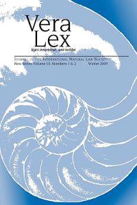 Vera Lex Vol 10: Journal of the International Natural Law Society
