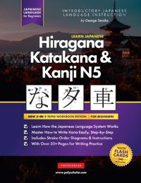 Bokomslag för "Learn Japanese Hiragana, Katakana and Kanji N5 - Workbook for Beginners"
