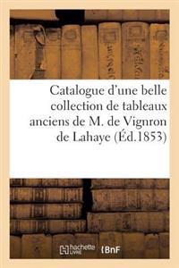 Bokomslag för "Catalogue d'une belle collection de tableaux anciens par suite du décès de M. de Vignron de Lahaye"
