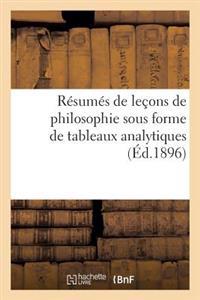 Résumés de Leçons de Philosophie Sous Forme de Tableaux Analytiques À l'Usage Des Candidats