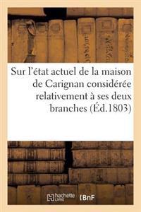Sur l'État Actuel de la Maison de Carignan Considérée Relativement À Ses Deux Branches