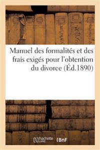 Manuel Des Formalités Et Des Frais Exigés Pour l'Obtention Du Divorce