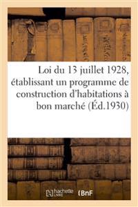 Loi Du 13 Juillet 1928, Établissant Un Programme de Construction d'Habitations À Bon Marché