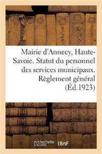 Mairie de la Ville d'Annecy, Haute-Savoie. Statut Du Personnel Des Services Municipaux