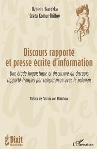 Discours rapporté et presse écrite d'information
