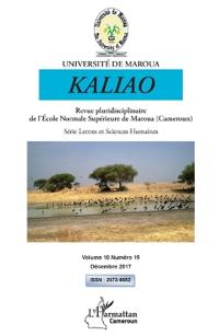 Kaliao 10 revue pluridisciplinaire de l'Ecole Normale Supérieure de Maroua (Cameroun)