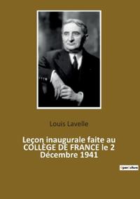 Kirjan kansi "Leçon inaugurale faite au COLLÈGE DE FRANCE le 2 Décembre 1941"