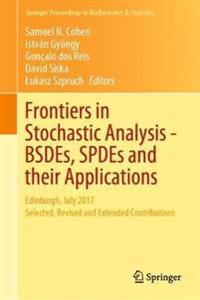 Kirjan kansi "Frontiers in Stochastic Analysis–BSDEs, SPDEs and their Applications"