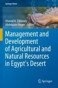 Kirjan kansi "Management and Development of Agricultural and Natural Resources in Egypt's Desert"