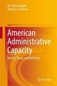 Kirjan kansi "American Administrative Capacity"