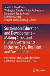 Kirjan kansi "Sustainable Education and Development – Making Cities and Human Settlements Inclusive, Safe, Resilient, and Sustainable"
