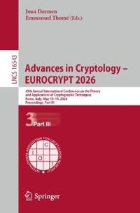Advances in Cryptology – EUROCRYPT 2026