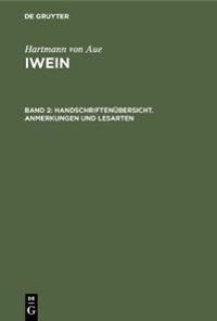 Handschriftenübersicht. Anmerkungen und Lesarten