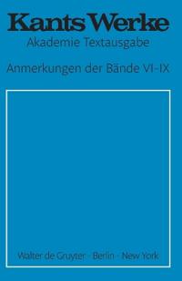 Anmerkungen der Bände VI–IX