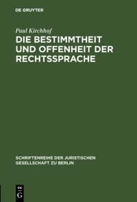 Schriftenreihe der Juristischen Gesellschaft zu Berlin