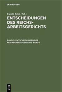 Bokomslag för "Entscheidungen des Reichsarbeitsgerichts"