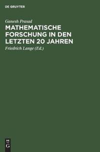 Mathematische Forschung in Den Letzten 20 Jahren