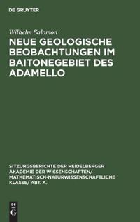 Neue Geologische Beobachtungen Im Baitonegebiet Des Adamello