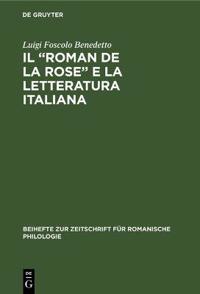Il "Roman de la rose" e la letteratura italiana