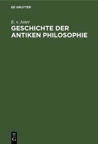 Geschichte Der Antiken Philosophie