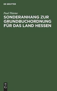 Sonderanhang Zur Grundbuchordnung Für Das Land Hessen
