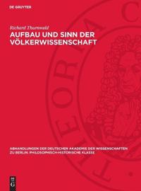 Aufbau Und Sinn Der Völkerwissenschaft