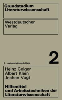 Hilfsmittel und Arbeitstechniken der Literaturwissenschaft