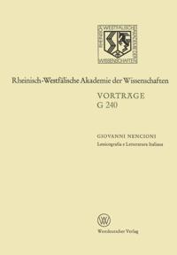 Lessicografia e Letteratura Italiana