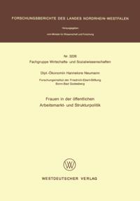 Frauen in der öffentlichen Arbeitsmarkt- und Strukturpolitik