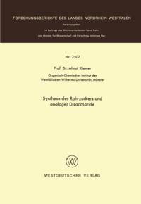 Synthese des Rohrzuckers und analoger Disaccharide