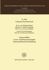 Isotopeneffekte in einer hochfrequenzerzeugten Wasserstoff-Deuterium-Entladung