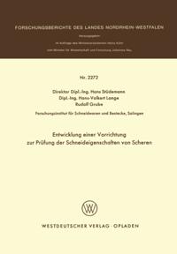 Entwicklung einer Vorrichtung zur Prüfung der Schneideigenschaften von Scheren