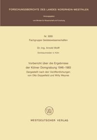 Vorbericht über die Ergebnisse der Kölner Domgrabung 1946 – 1983