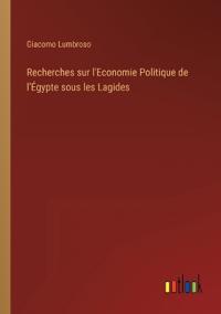 Kirjan kansi "Recherches sur l'Economie Politique de l'Égypte sous les Lagides"