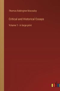 Critical and Historical Essays