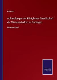 Kirjan kansi "Abhandlungen der Königlichen Gesellschaft der Wissenschaften zu Göttingen"