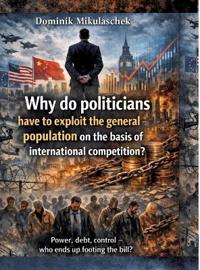 Kirjan kansi "Why do politicians have to exploit the general population on the basis of international competition?"
