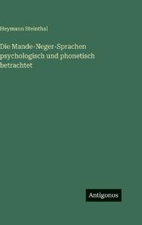 Kirjan kansi "Die Mande-Neger-Sprachen psychologisch und phonetisch betrachtet"
