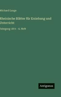 Bokomslag för "Rheinische Blätter für Erziehung und Unterricht"
