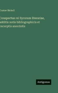 Kirjan kansi "Conspectus rei Syrorum literariae, additis notis bibliographicis et excerptis anecdotis"